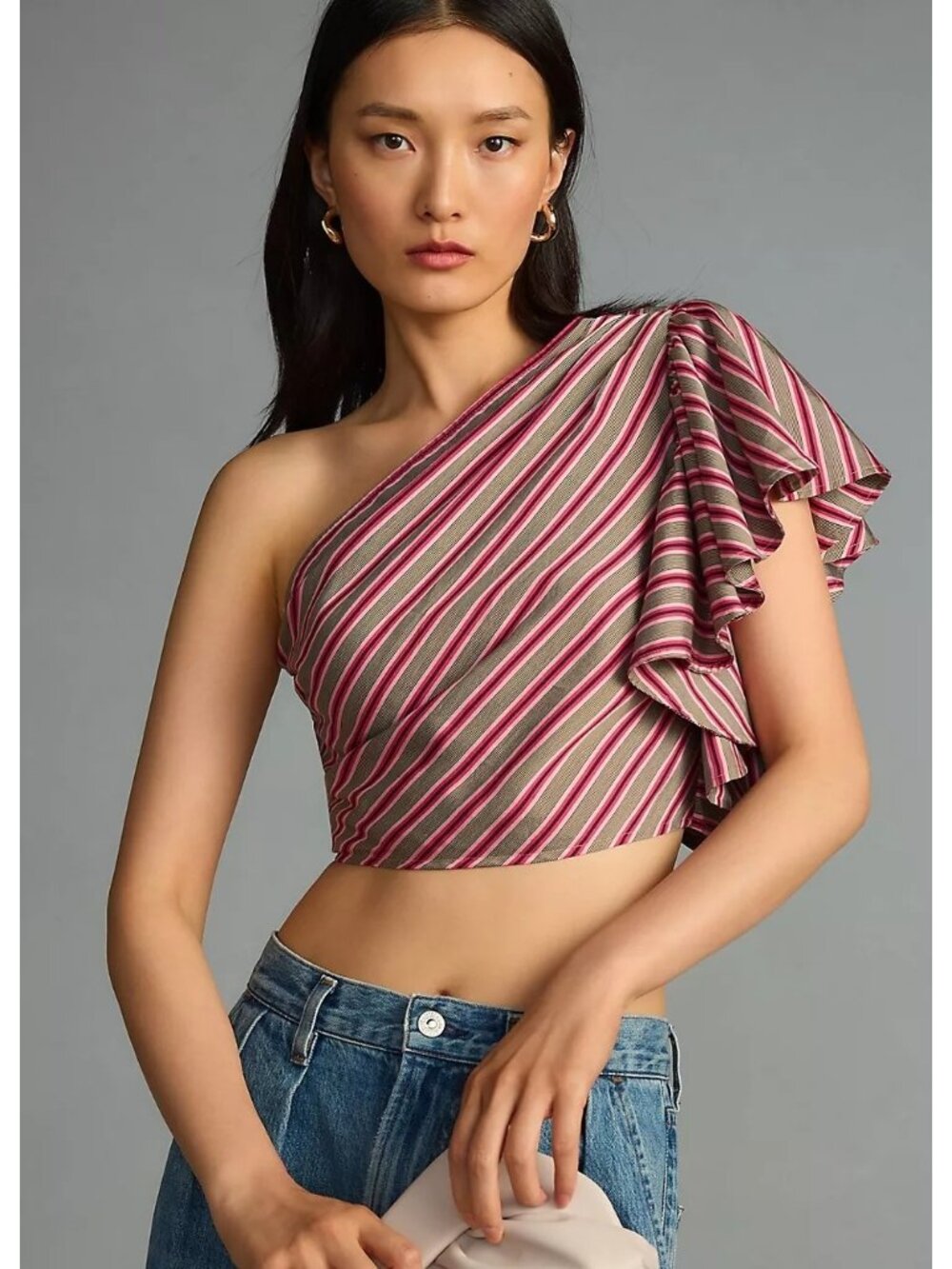 NWT Women's - Maeve One-Shoulder Ruffle Blouse, Size Small
